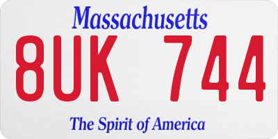 MA license plate 8UK744