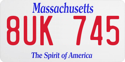 MA license plate 8UK745