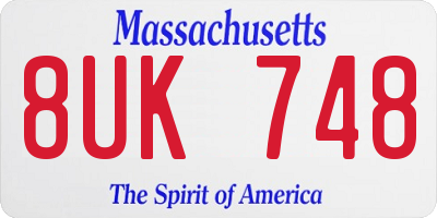 MA license plate 8UK748