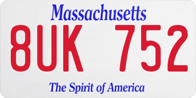 MA license plate 8UK752