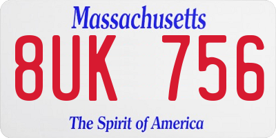 MA license plate 8UK756