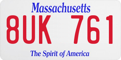 MA license plate 8UK761
