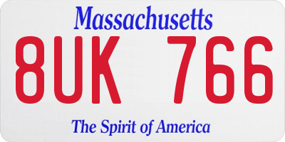 MA license plate 8UK766