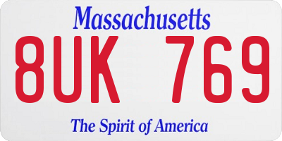 MA license plate 8UK769