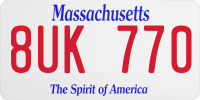 MA license plate 8UK770