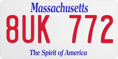 MA license plate 8UK772