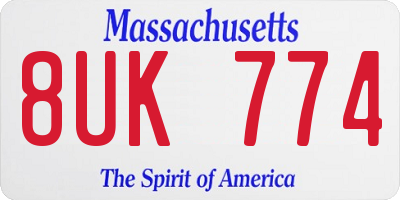 MA license plate 8UK774