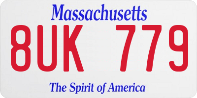 MA license plate 8UK779