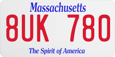 MA license plate 8UK780