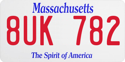 MA license plate 8UK782