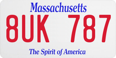 MA license plate 8UK787