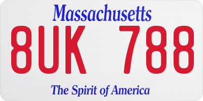 MA license plate 8UK788