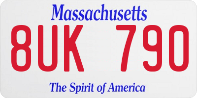 MA license plate 8UK790