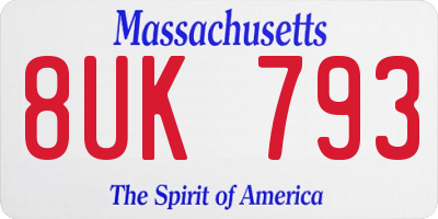MA license plate 8UK793