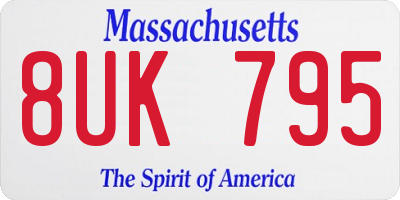 MA license plate 8UK795