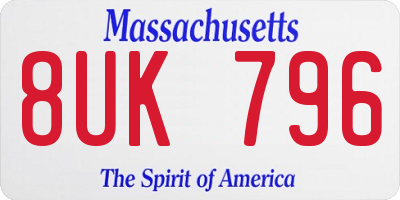 MA license plate 8UK796