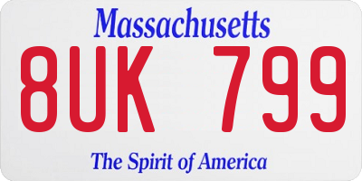 MA license plate 8UK799
