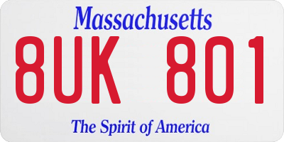 MA license plate 8UK801