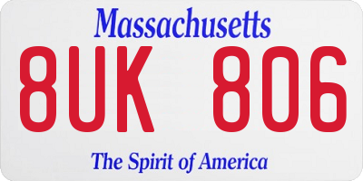 MA license plate 8UK806