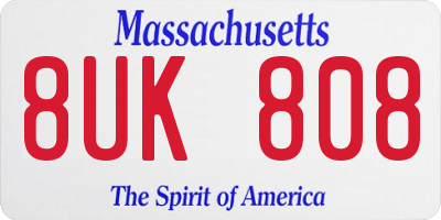 MA license plate 8UK808