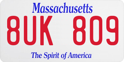 MA license plate 8UK809