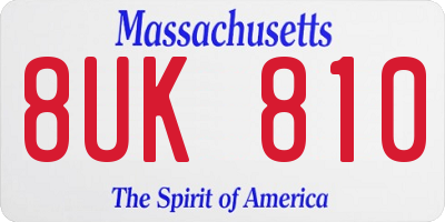 MA license plate 8UK810
