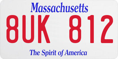 MA license plate 8UK812