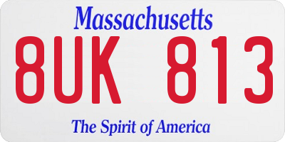 MA license plate 8UK813