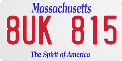 MA license plate 8UK815