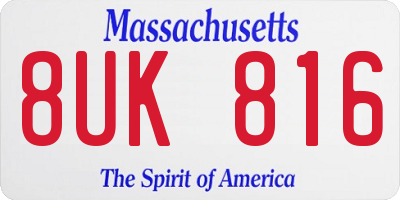 MA license plate 8UK816