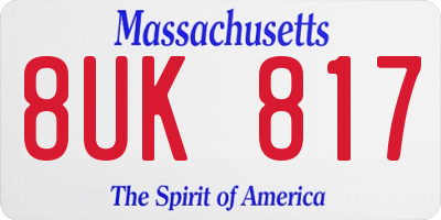 MA license plate 8UK817