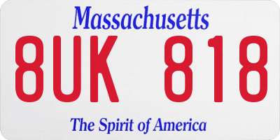 MA license plate 8UK818