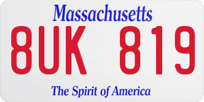 MA license plate 8UK819