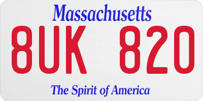 MA license plate 8UK820