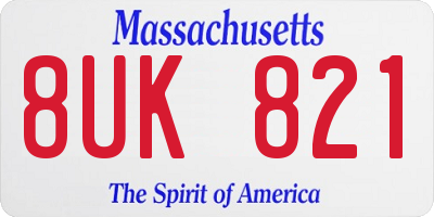MA license plate 8UK821