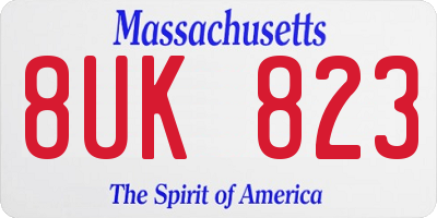 MA license plate 8UK823
