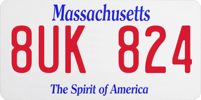 MA license plate 8UK824