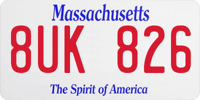 MA license plate 8UK826