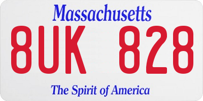 MA license plate 8UK828