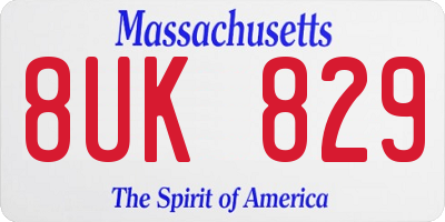 MA license plate 8UK829