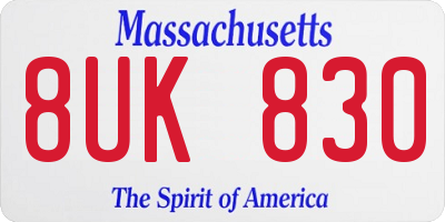 MA license plate 8UK830