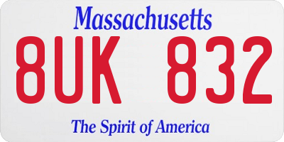 MA license plate 8UK832