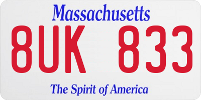 MA license plate 8UK833