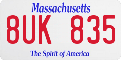 MA license plate 8UK835