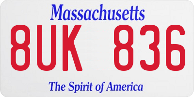 MA license plate 8UK836