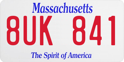 MA license plate 8UK841