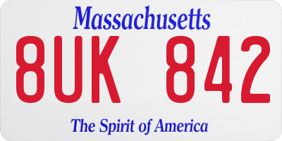 MA license plate 8UK842