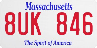 MA license plate 8UK846