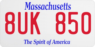 MA license plate 8UK850