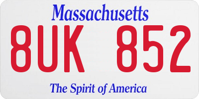 MA license plate 8UK852